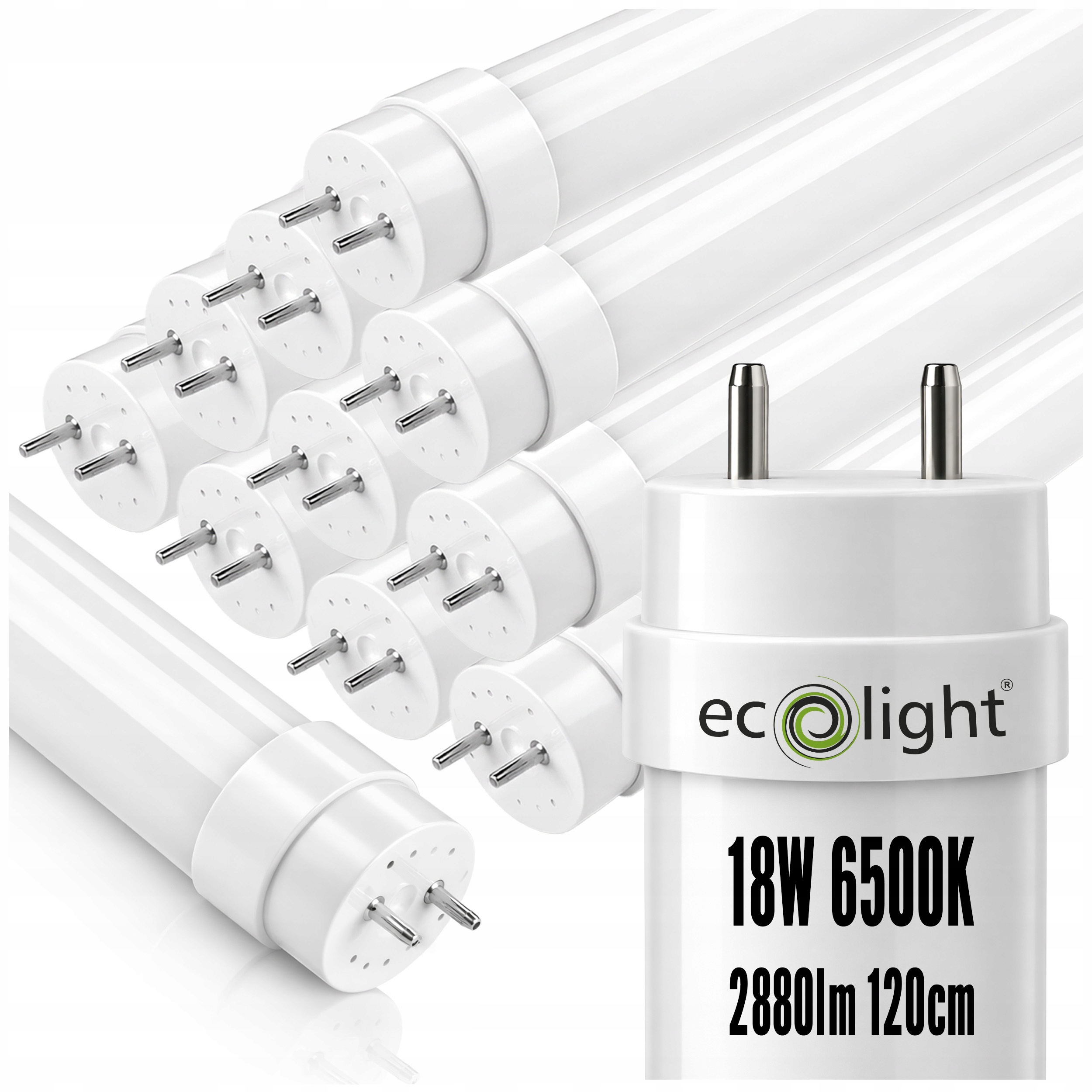 10x Led žárovky 120CM 18W 65W 2880lm zářivka Studená barva 6500K