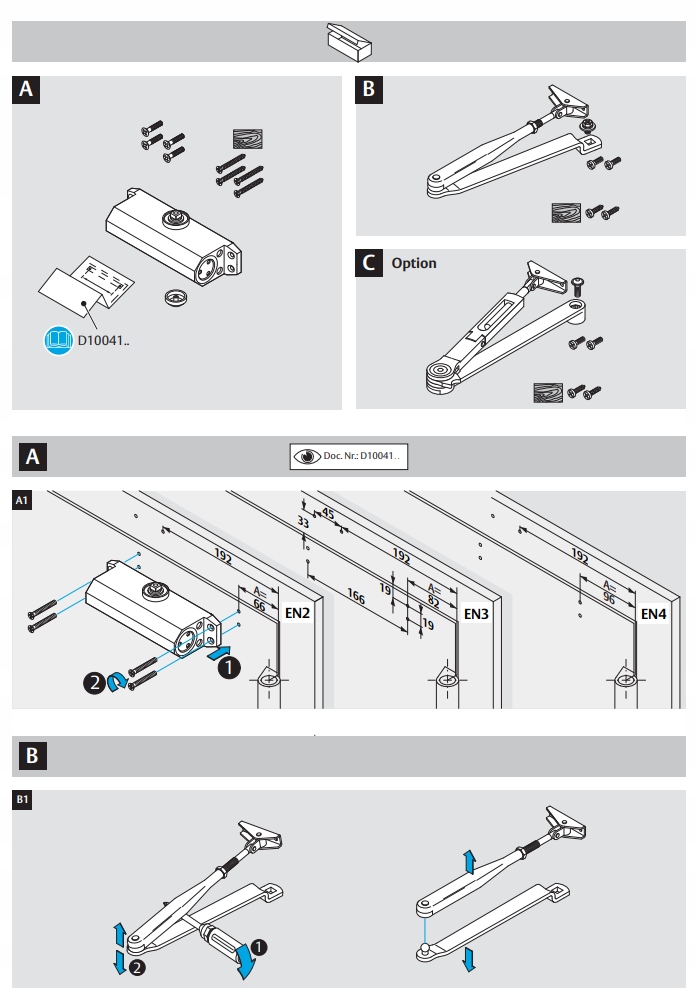 ASSA ABLOY SAMOZAMYKACZ DC110 EV1 RAMIĘ SREBRNY Maksymalna waga drzwi 80 kg