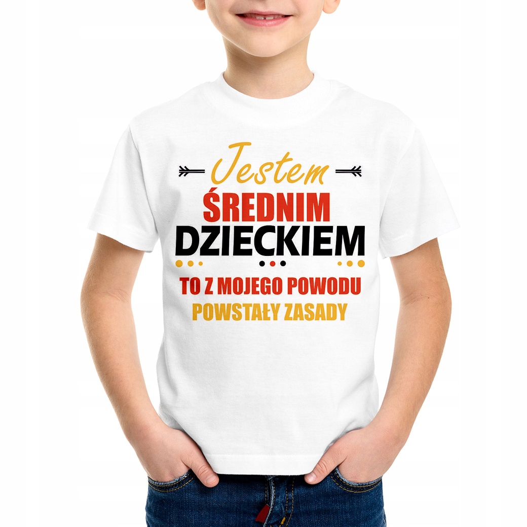 

Jestem średnim dzieckiem koszulka dziecięca 3-4