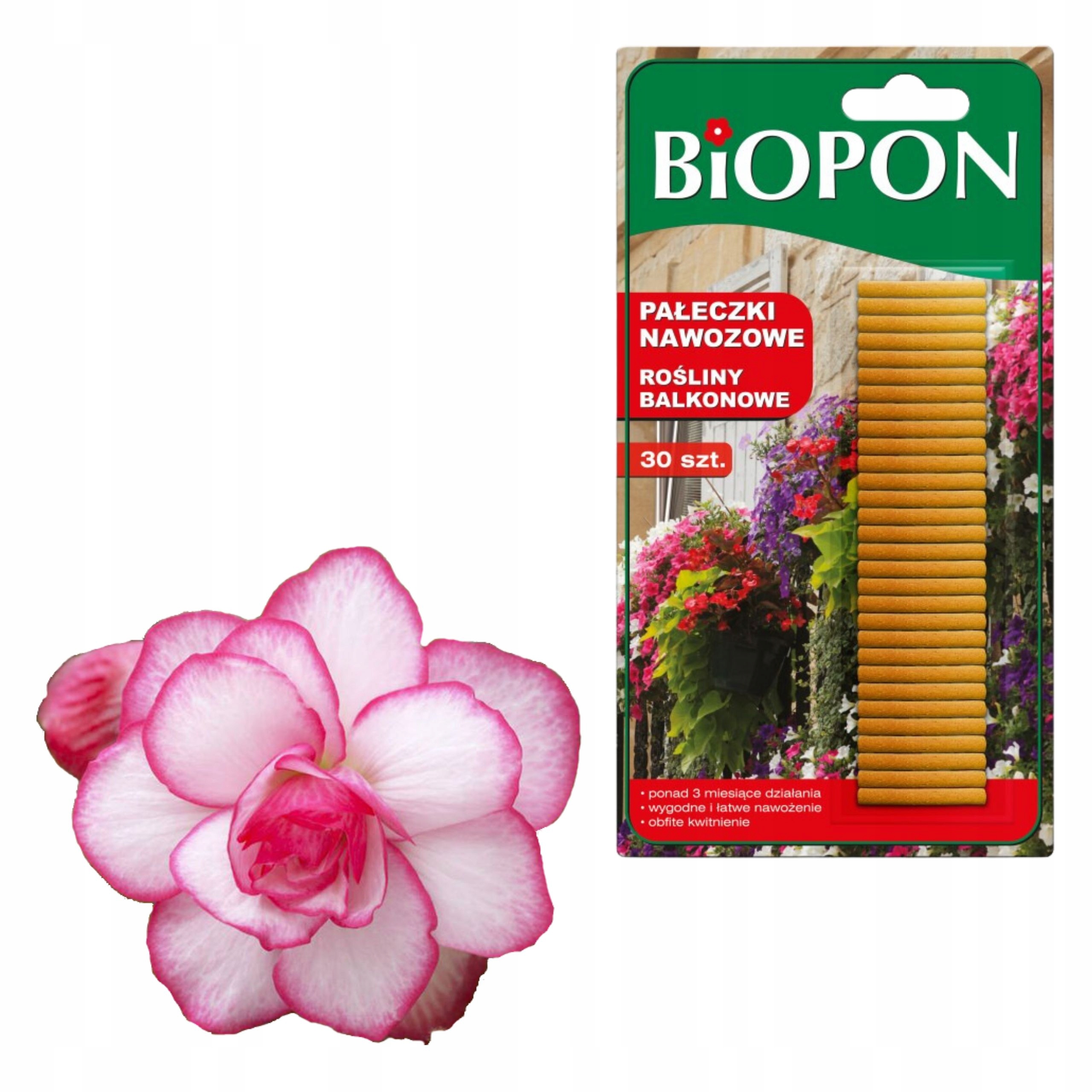 BIOPON PAŁECZKI NAWOZOWE DLA ROŚLIN BALKONOWYCH 30SZT. DZIAŁA 3 MIESIĄCE Producent Bros