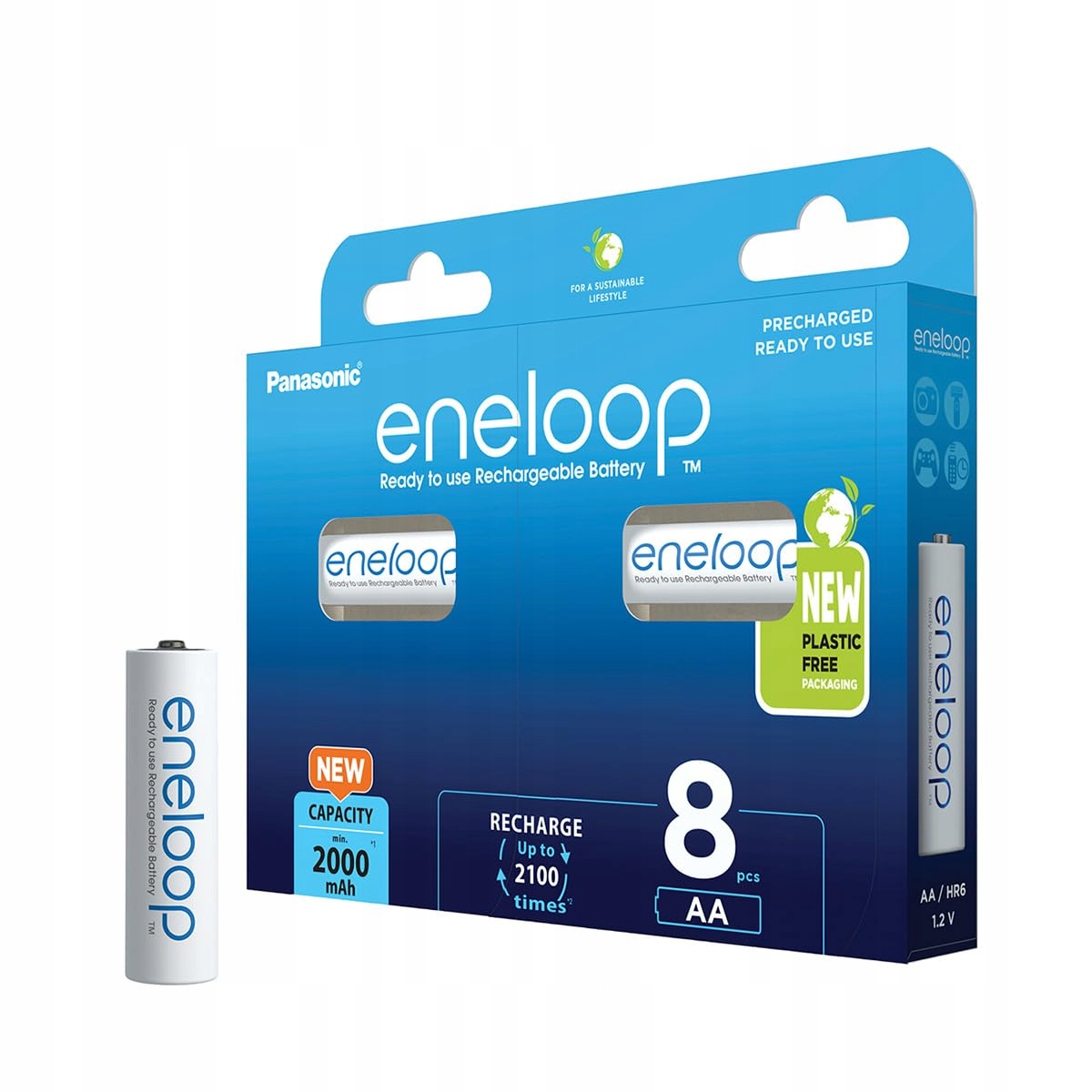 8x Akumulatory Ni-MH Eneloop Aa (R6) 2000 mAh blister