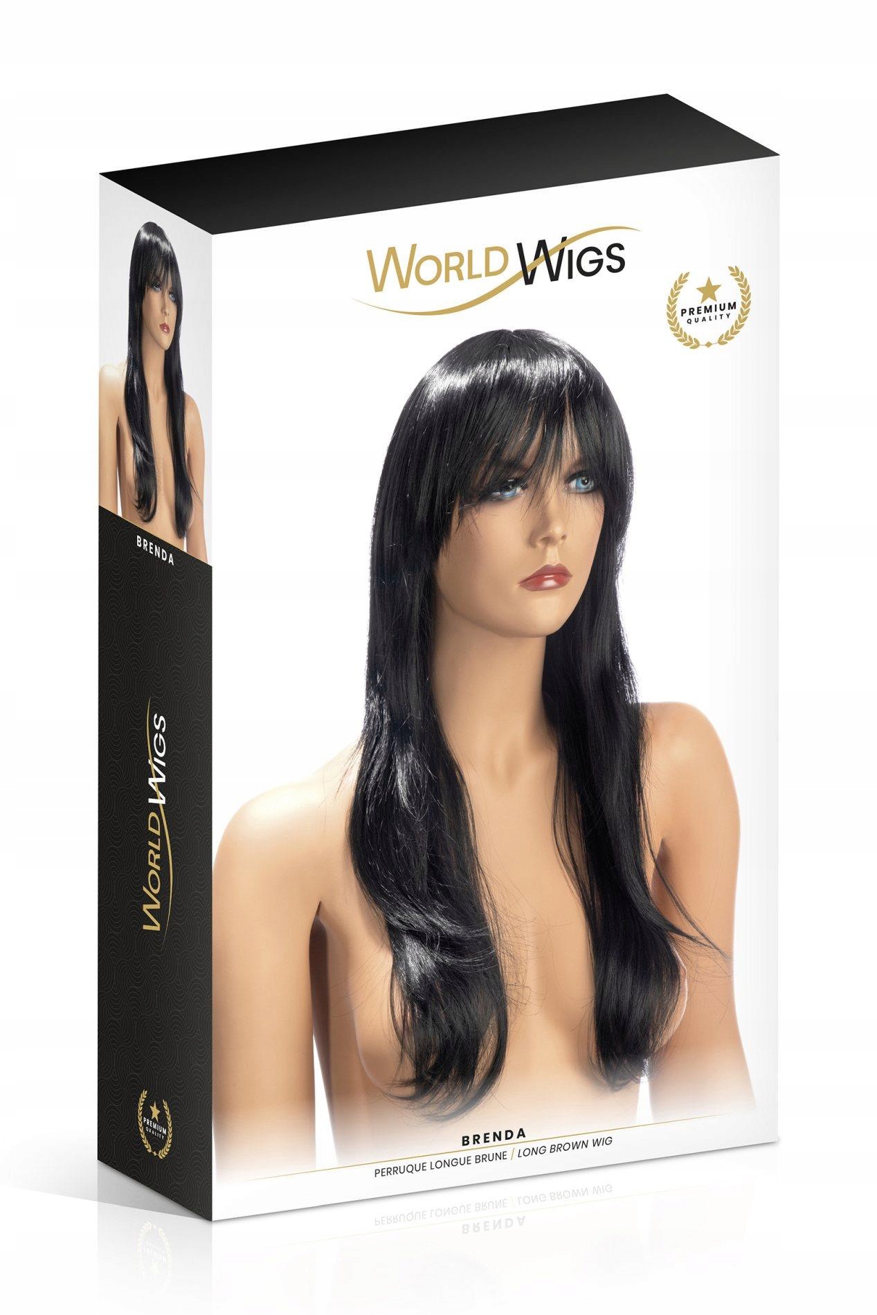 Paruka s dlouhými syntetickými vlasy černá World Wigs dámská