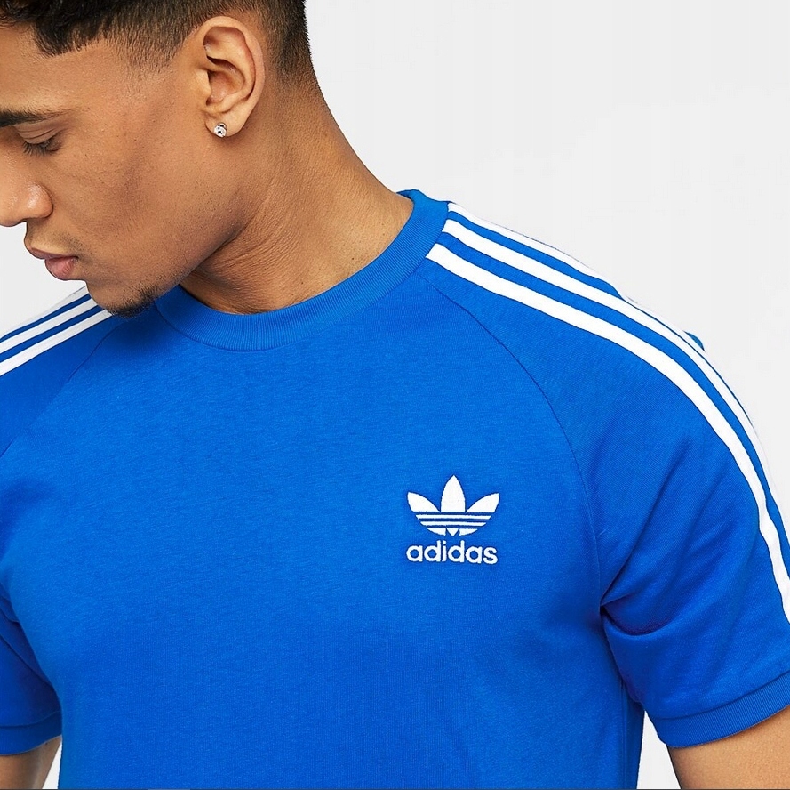 2959 KOSZULKA MĘSKA ADIDAS ORIGINALS T-SHIRT BAWEŁNIANA CALIFORNIA BLUE L Model 3-STRIPES California TEE ORIGINALS BAWEŁNA