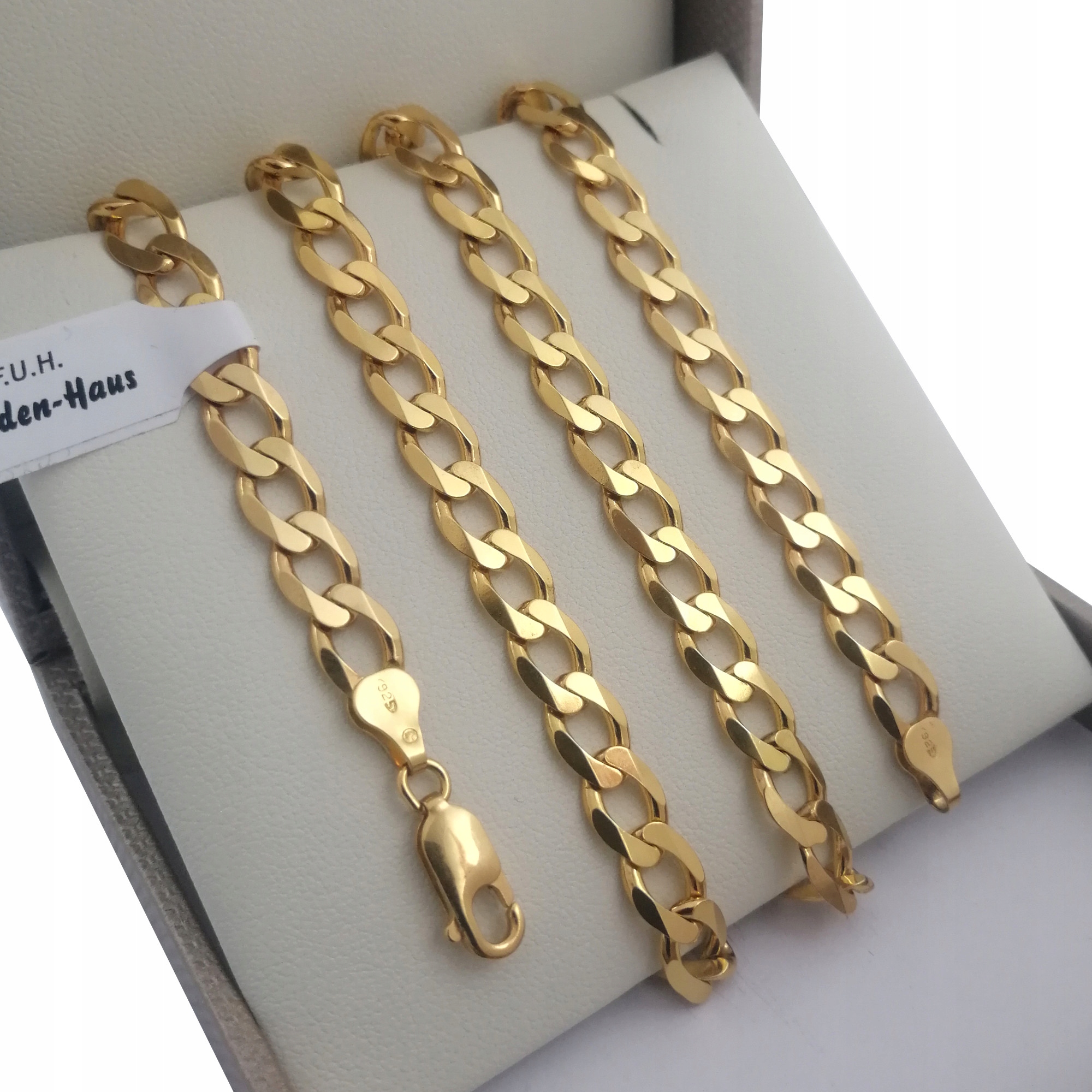 

Łańcuszek Pancerka Masywny Srebro 925+24K Złoto