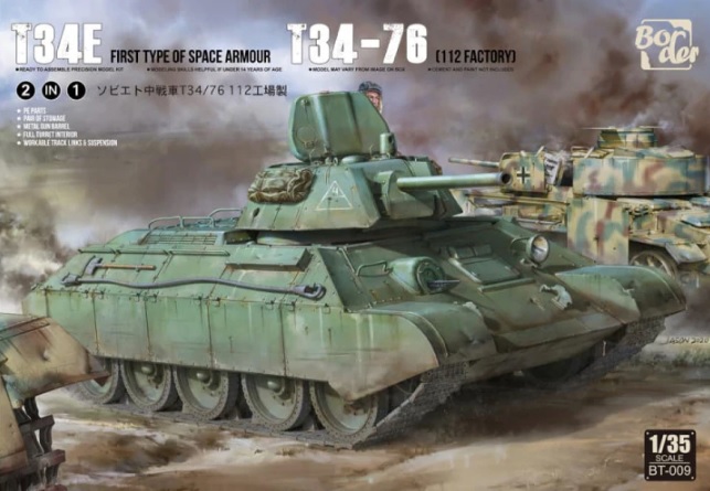 Border Model BT-009 T34E (první typ prostorového pancíře) T34/76 (112 Factory)
