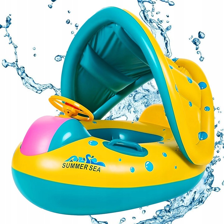 DMUCHANE KOŁO DLA DZIECI Z DASZKIEM I KIEROWNICĄ Kod producenta DMUCHANY PONTON