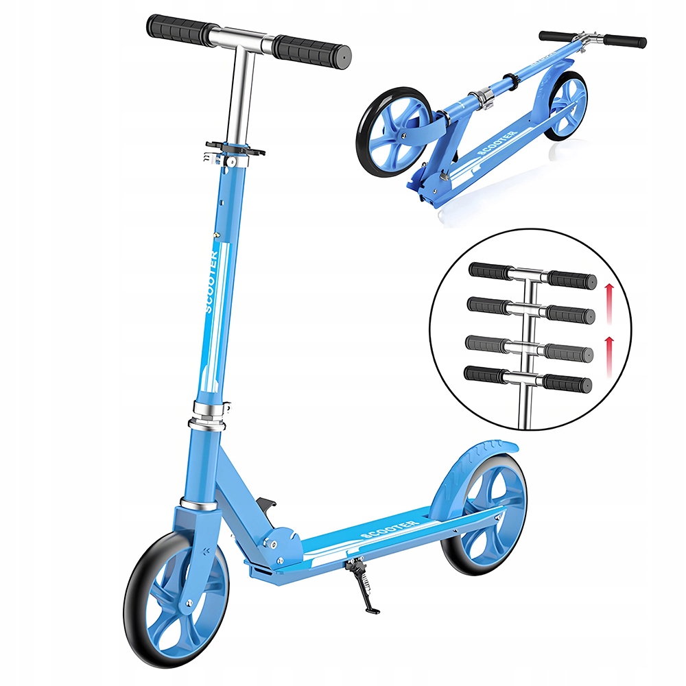 Hulajnoga Miejska Składana Kompaktowa z 4-stopniową regulacją wysokości