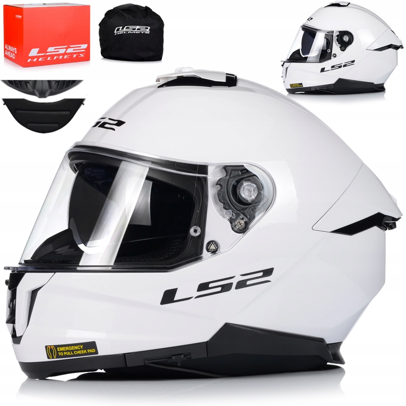 Motocyklová Prilba LS2 FF808 Biela Kevlarová Clona
