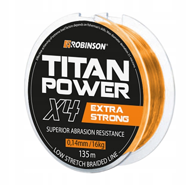 Plecionka Robinson Titan Power X4 0,08MM 135M Pomarańczowa