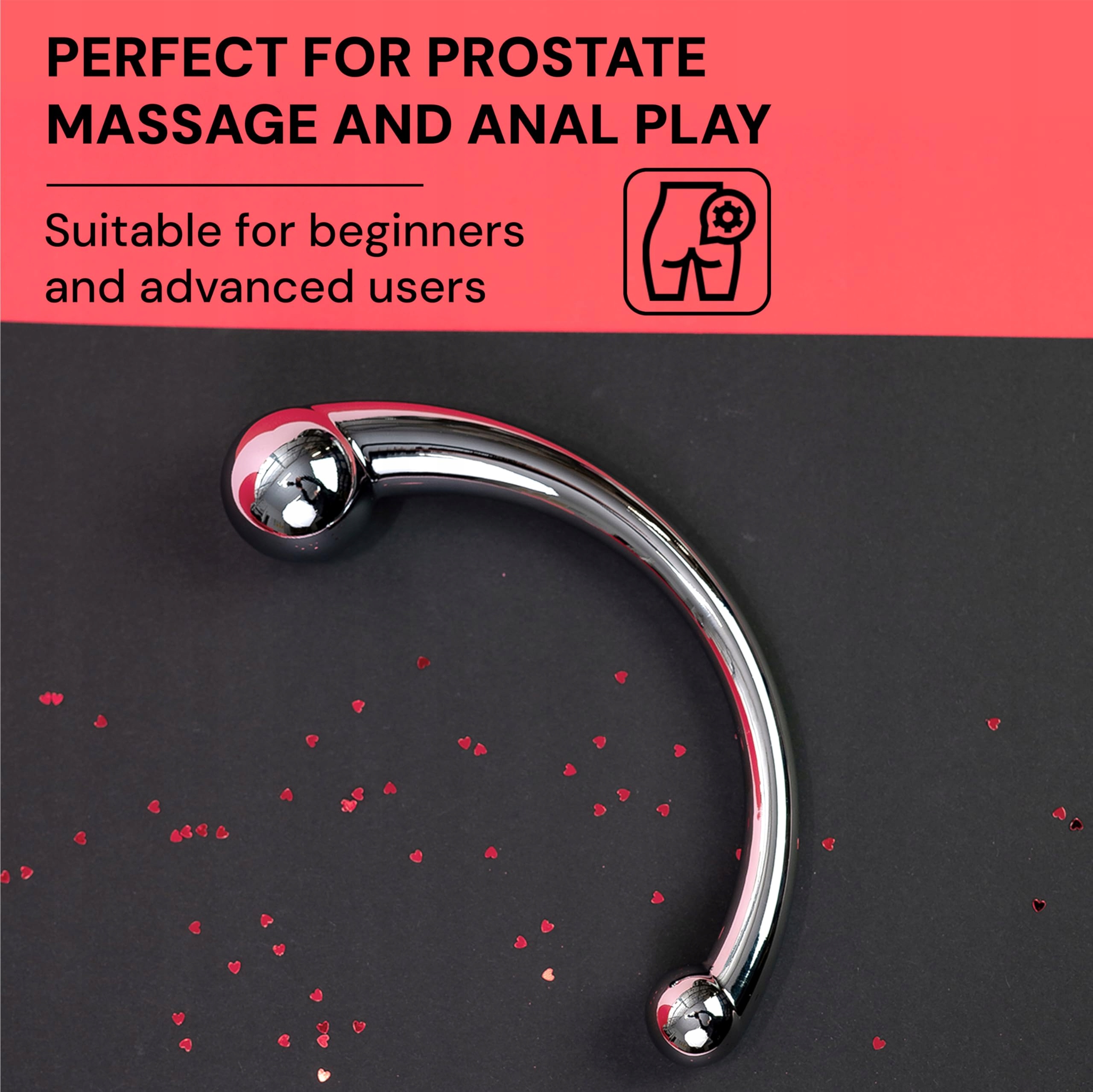 METALLIC KOREK ANALNY PROSTATY DLA MĘŻCZYZN I KOBIET 16CM 355G SILVER — miniatura 2