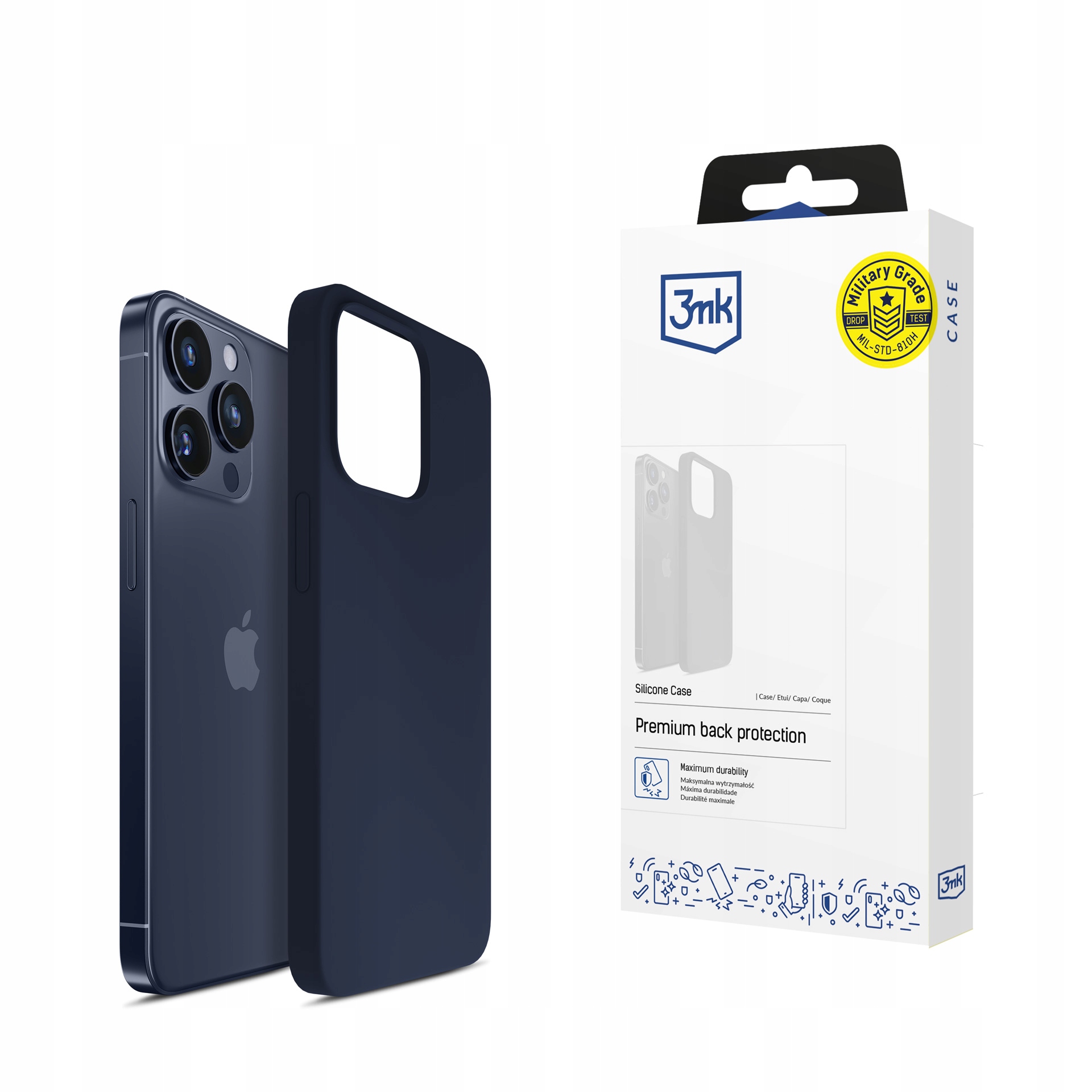 3MK Silicone Case Do Apple Iphone 15 Pro Max Ochrona Telefonu Z Wysoką