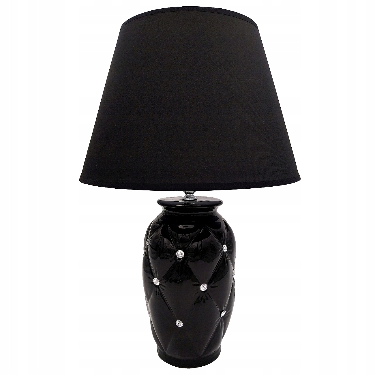 Stolní Lampa Černá Noční Lampa S Krystaly, Moderní