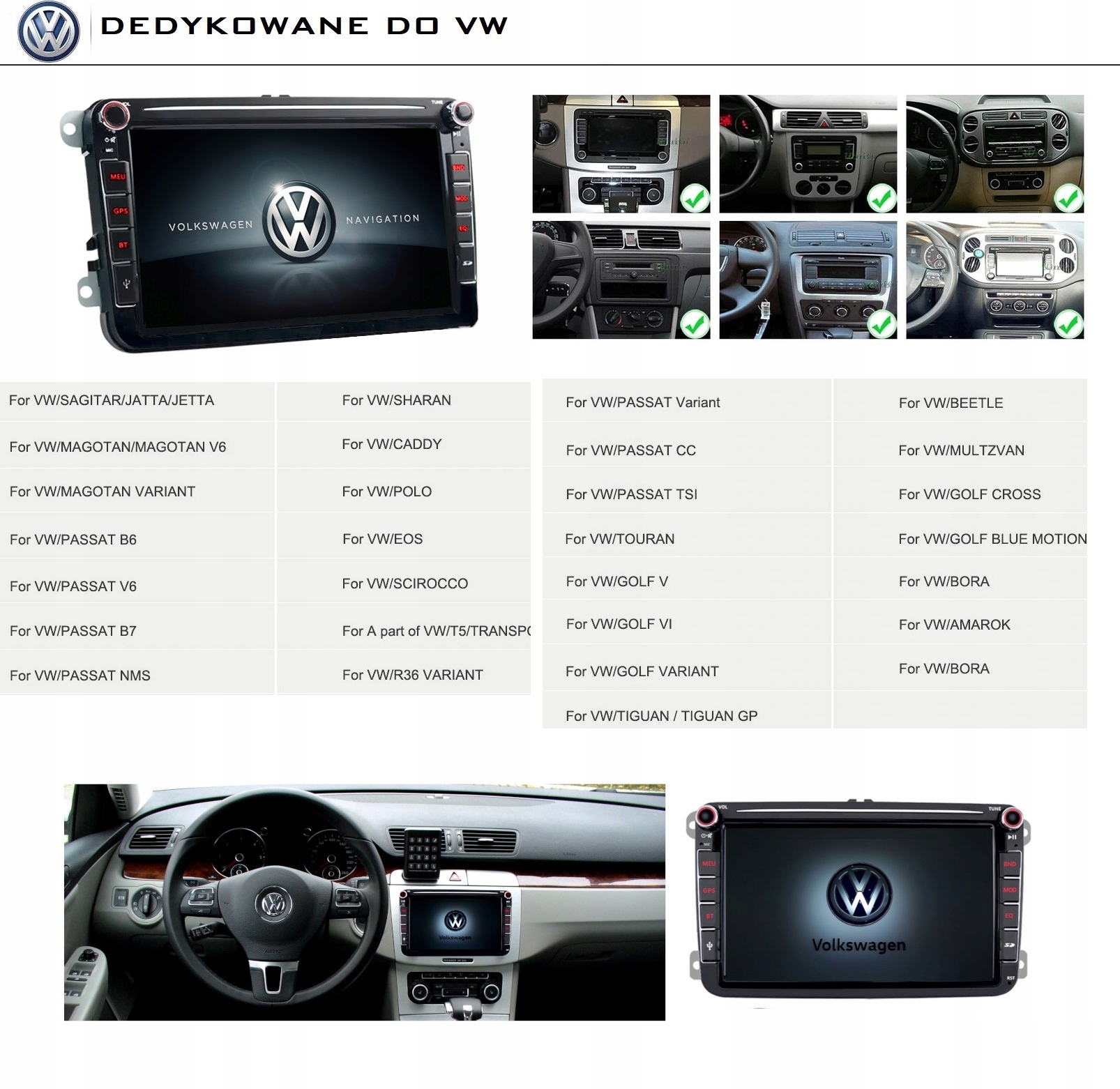 RADIO GPS ANDORID VW PASSAT B6 B7 GOLF 5 6 TOURAN CARPLAY WIFI USB 2/64GB Waga produktu 2 kg