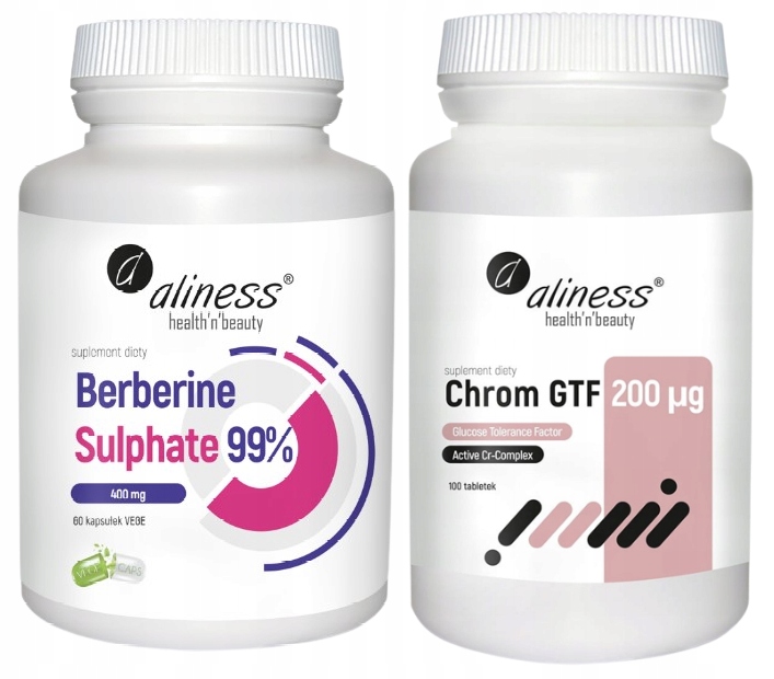 Aliness Berberín 400mg + Chróm Active Cr-Complex Metabolizmus Občerstvenie