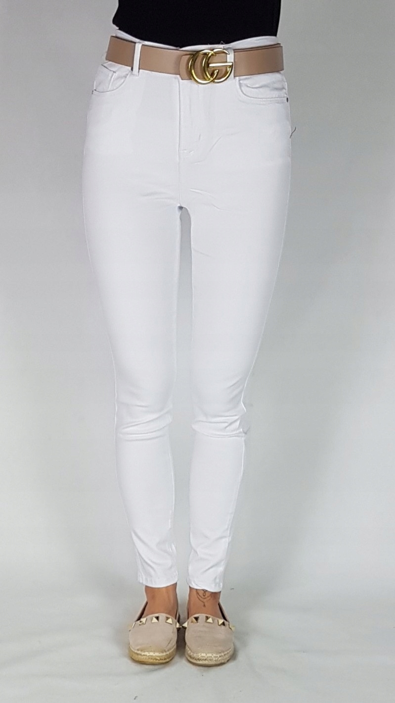 SPODNIE BIAŁE GOODIES Z WYSOKIM STANEM ROZMIAR 40/L Rozmiar 40