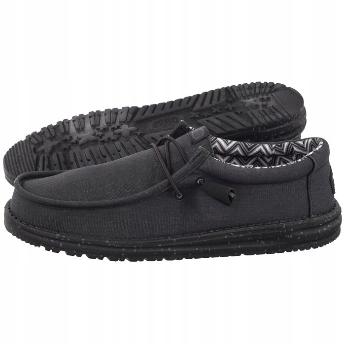 Pánské polobotky Hey Dude Wally Stretch Canvas Black 40700 Černé