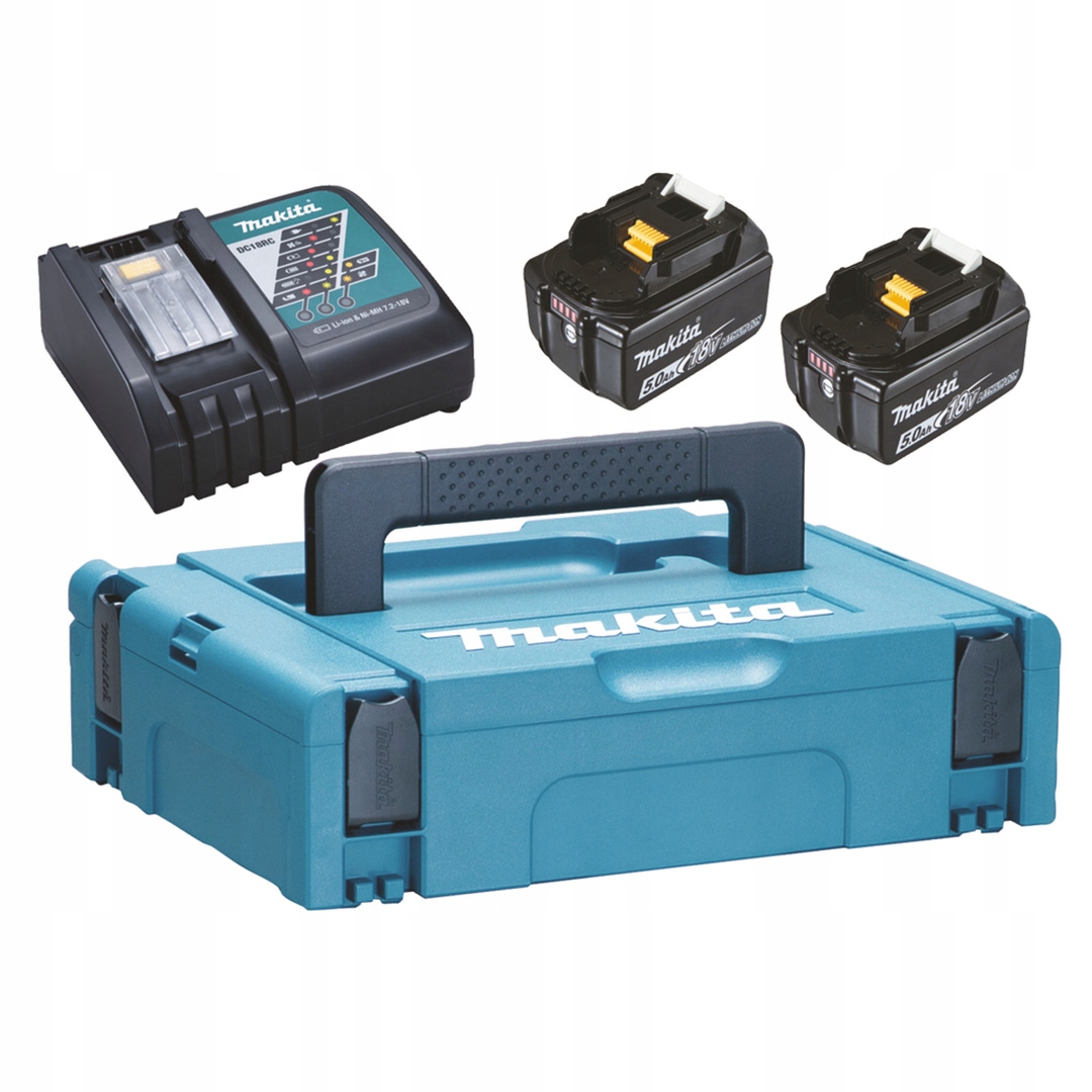 Zestaw zasilający Makita DC18RC+ akumulatory 2x BL1850B Makpac 1 197624-2