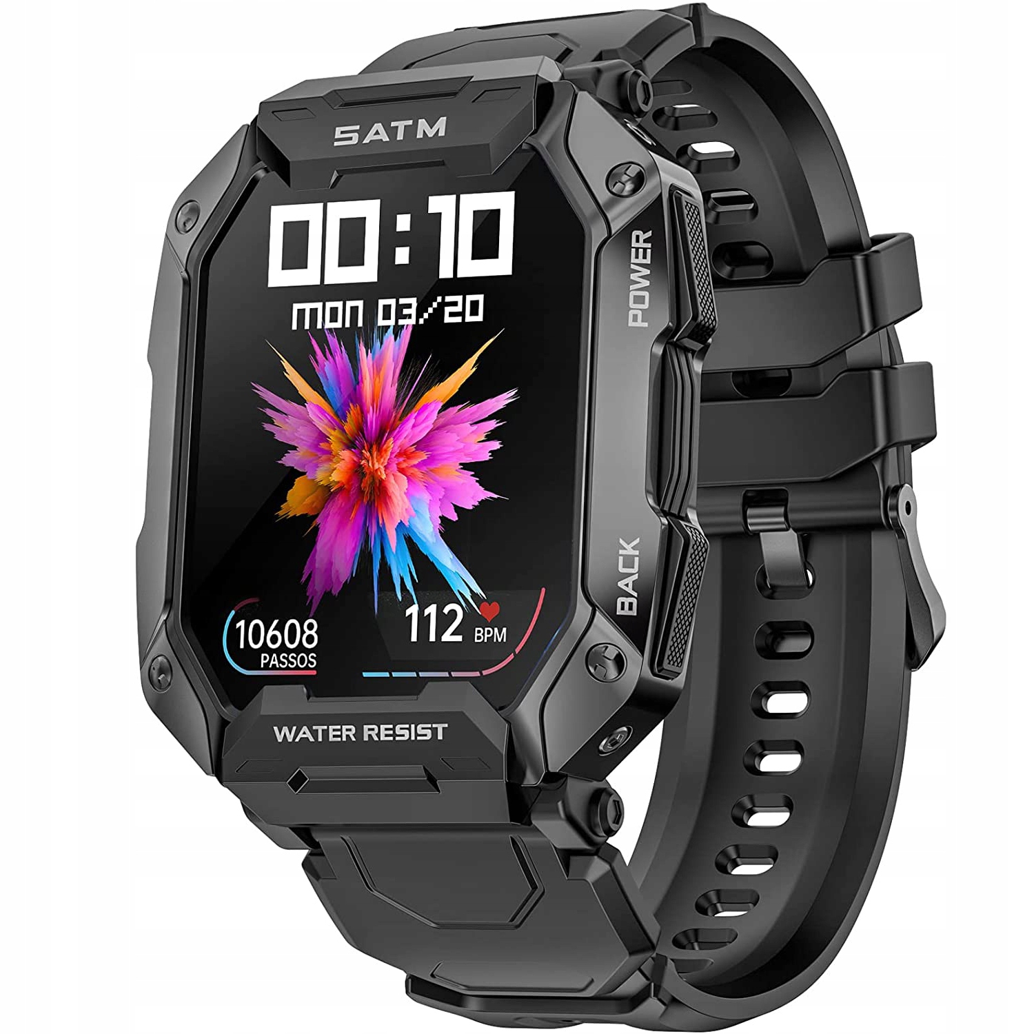 BLUETOOTH SMARTWATCH MĘSKI WODOODPORN 5ATM ZEGAREK Pamięć RAM 128 MB