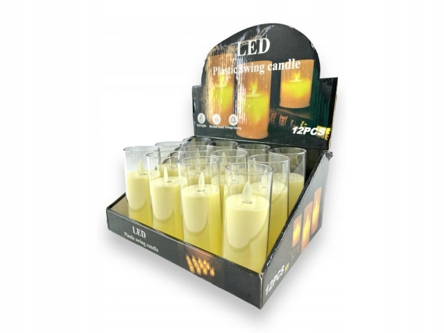 ŚWIECZKI DEKORACYJNE LED Z RUCHOMYM PŁOMIENIEM W OBUDOWIE 12,5 cm Marka inna