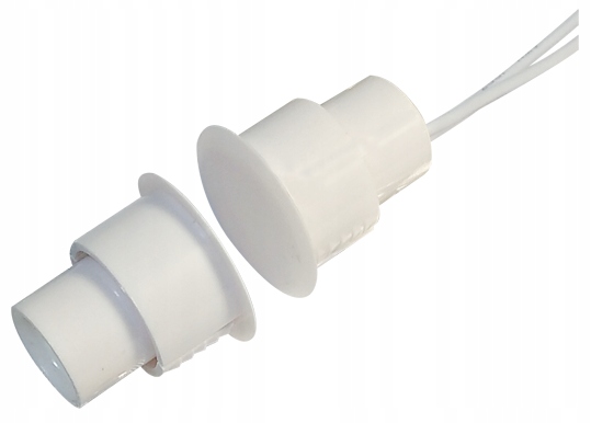 KONTAKTRON CZUJKA CZUJNIK MAGNETYCZNY WPUSZCZANY NC BIAŁY ALARM DRZWI OKNA