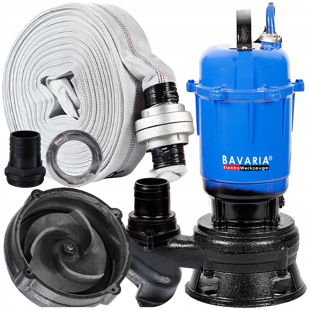 Pompa Do Wody Brudnej Czystej Szamba Z Rozdrabniaczem 3200W Z Wężem 30M