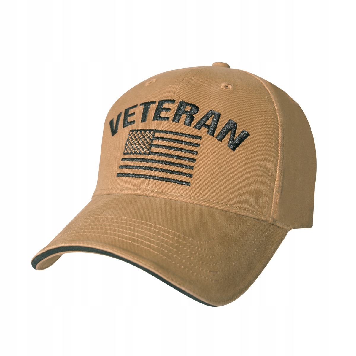 Czapka z daszkiem Vintage Veteran z flagą Usa coyote