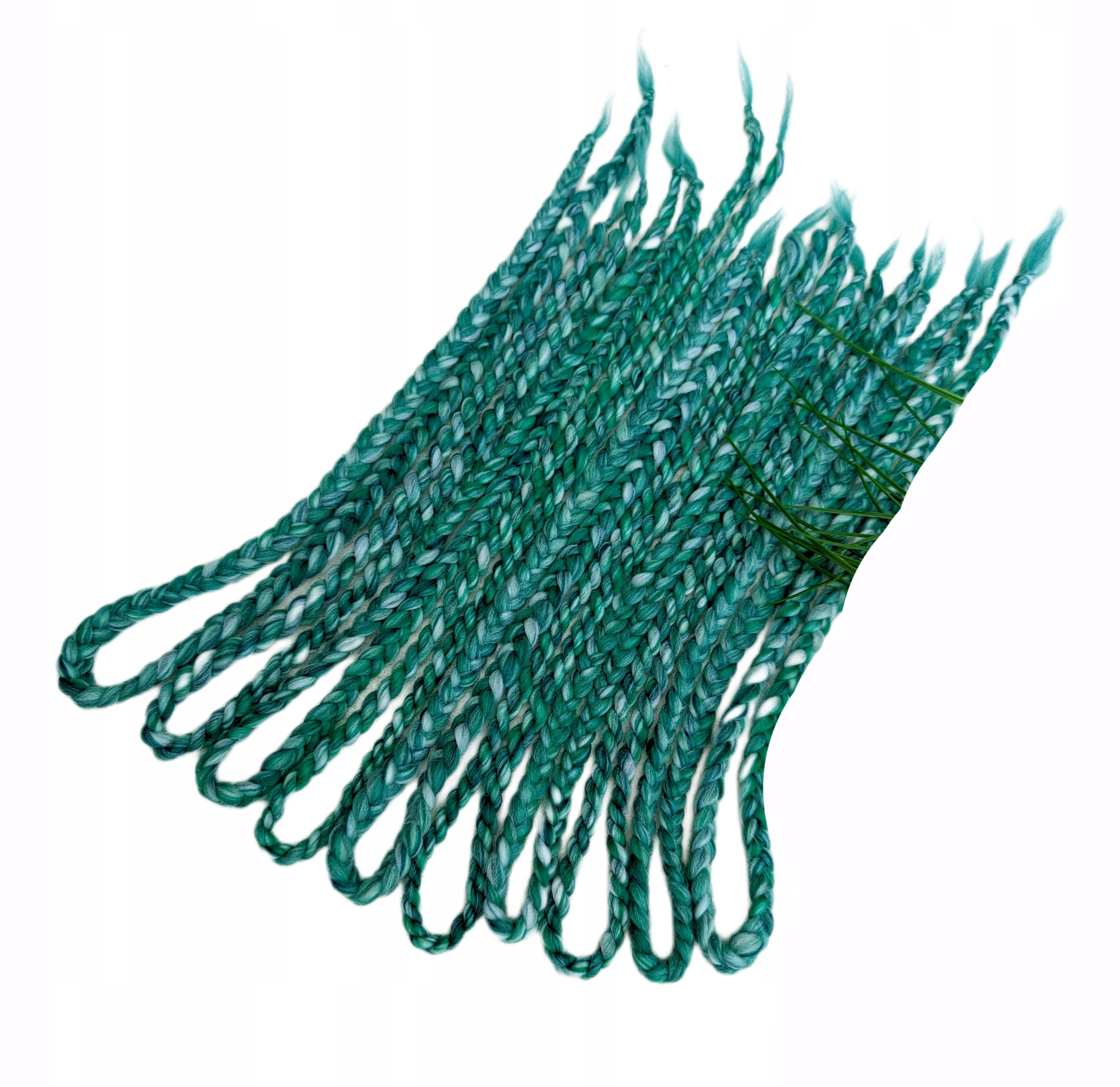 Vlněné copánky Opakovaně Použitelné , zelené, Grassy Valley, 40 kusů