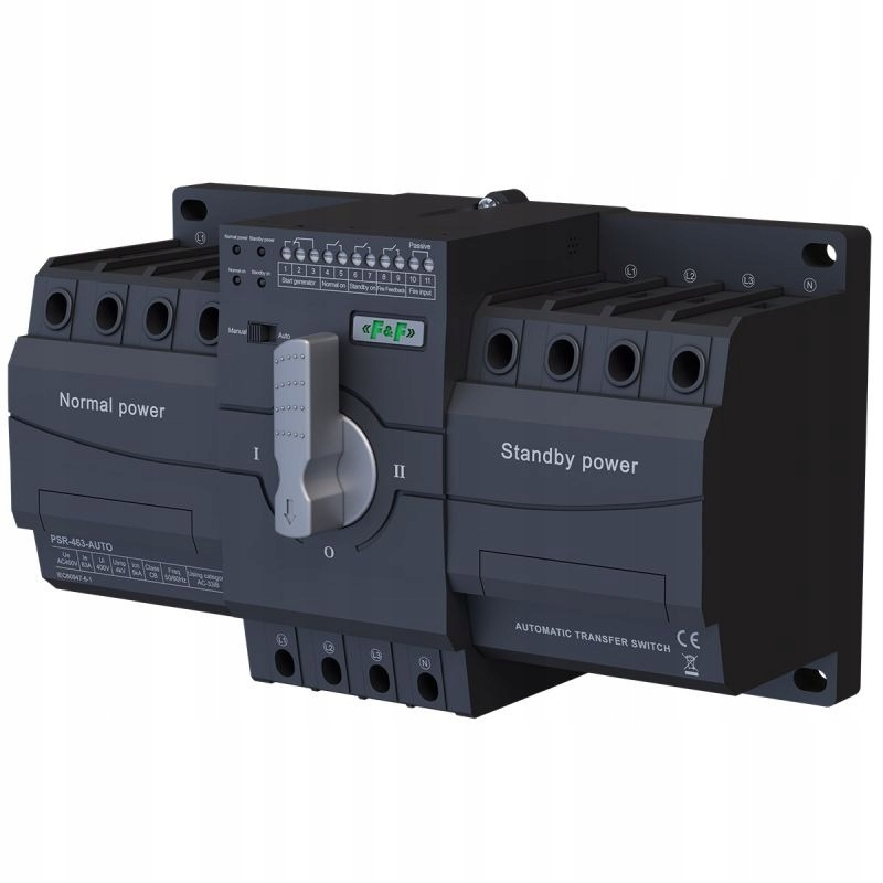Automatyczny przełącznik zasilania sieć agregat 3F 63A F&f PSR-463-AUTO
