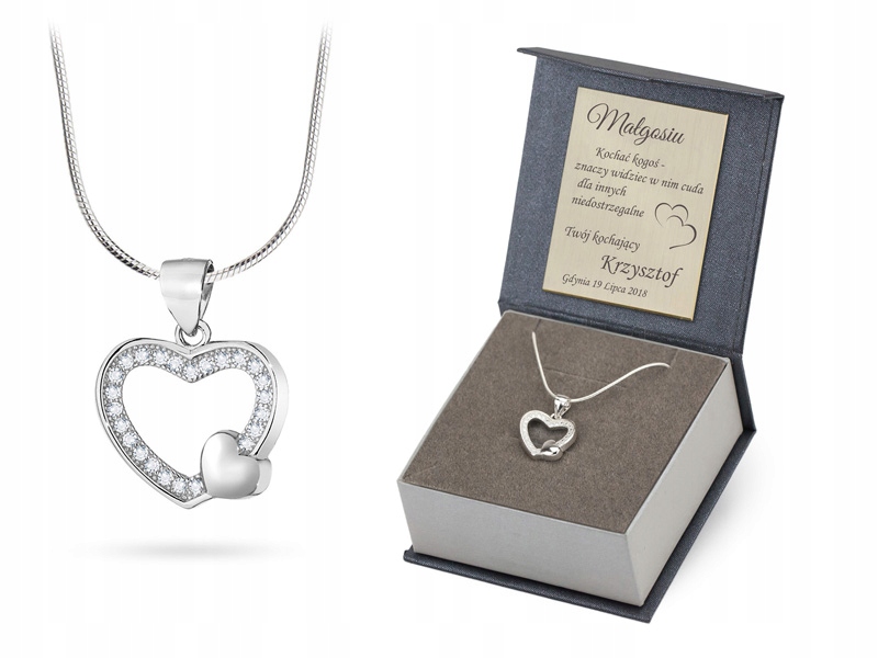 Krásný Stříbrný Náhrdelník ryzost 925 Srdíčka A Zirkony