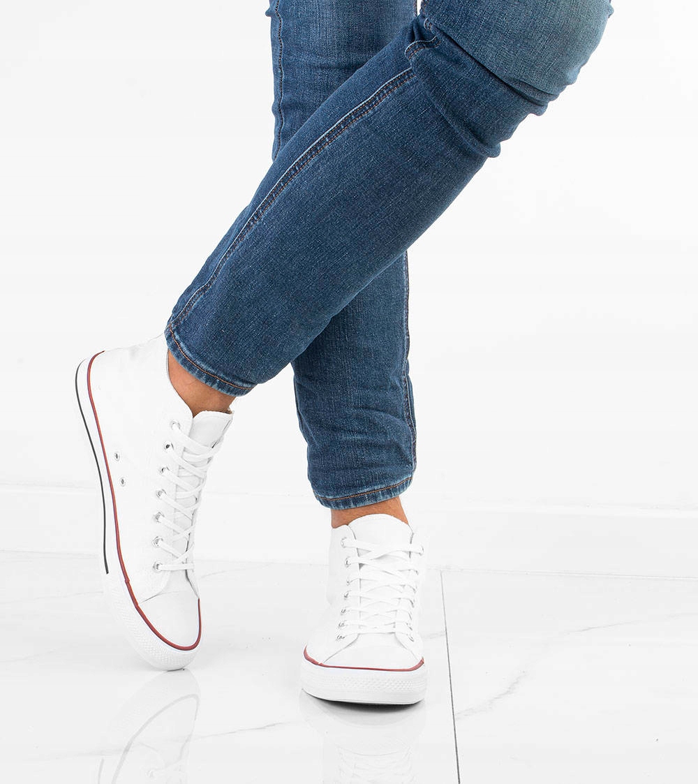 BIAŁE WYSOKIE TRAMPKI TENISÓWKI MĘSKIE 44 Rozmiar US 11