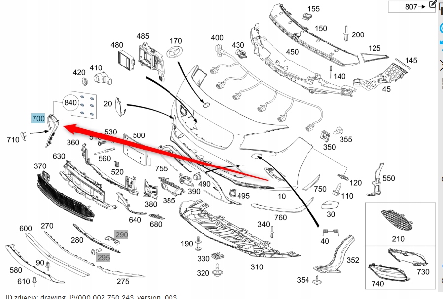 Hokejová Lišta Nárazníku Levá Mercedes Cla Amg A1178858600