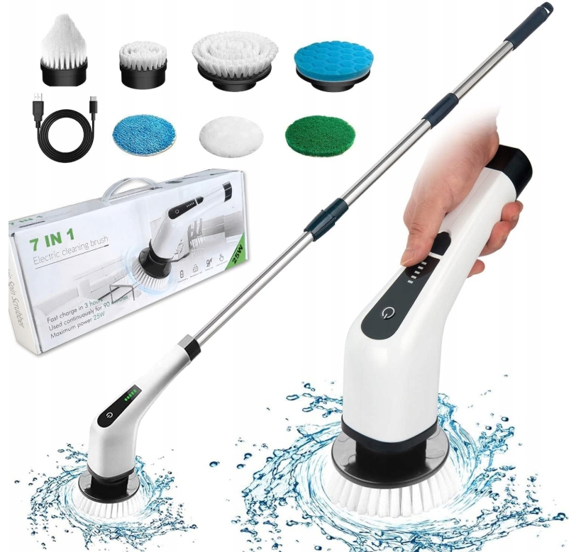 Elektrický Kartáč Na Čištění Úklidu, Rotační, Bezdrátový, 7 V 1