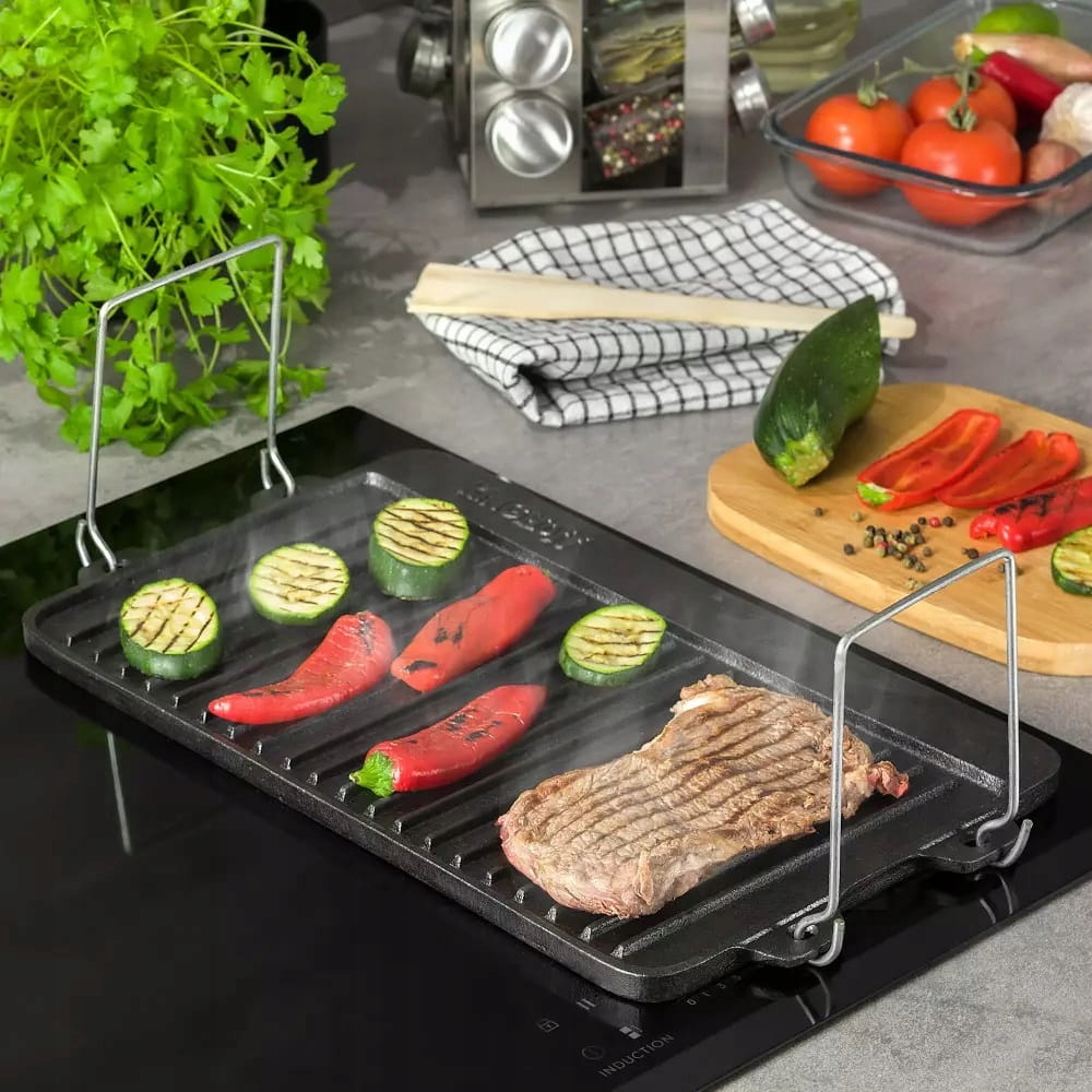 Płyta ŻELIWNA GRILL RUSZT 25x40 Patelnia Grillowa Kod producenta KH-1262