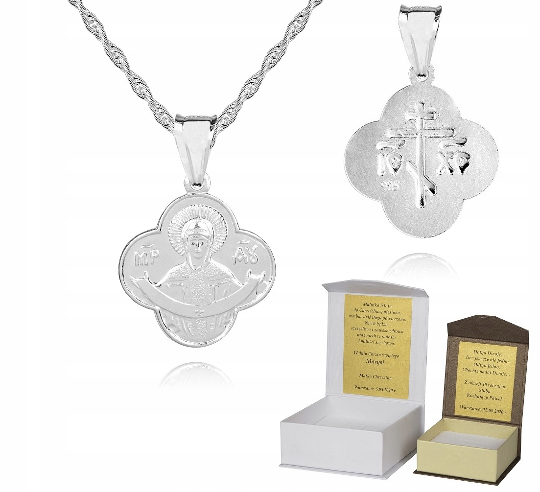 Stříbrný řetízek pravoslavný medailonek 60 cm S1M47