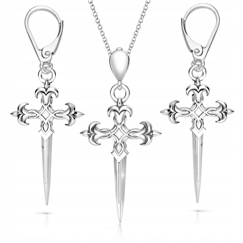 Sada stříbrných šperků 925 Kříž sv. Jakuba Symbol statečnosti, síly a víry