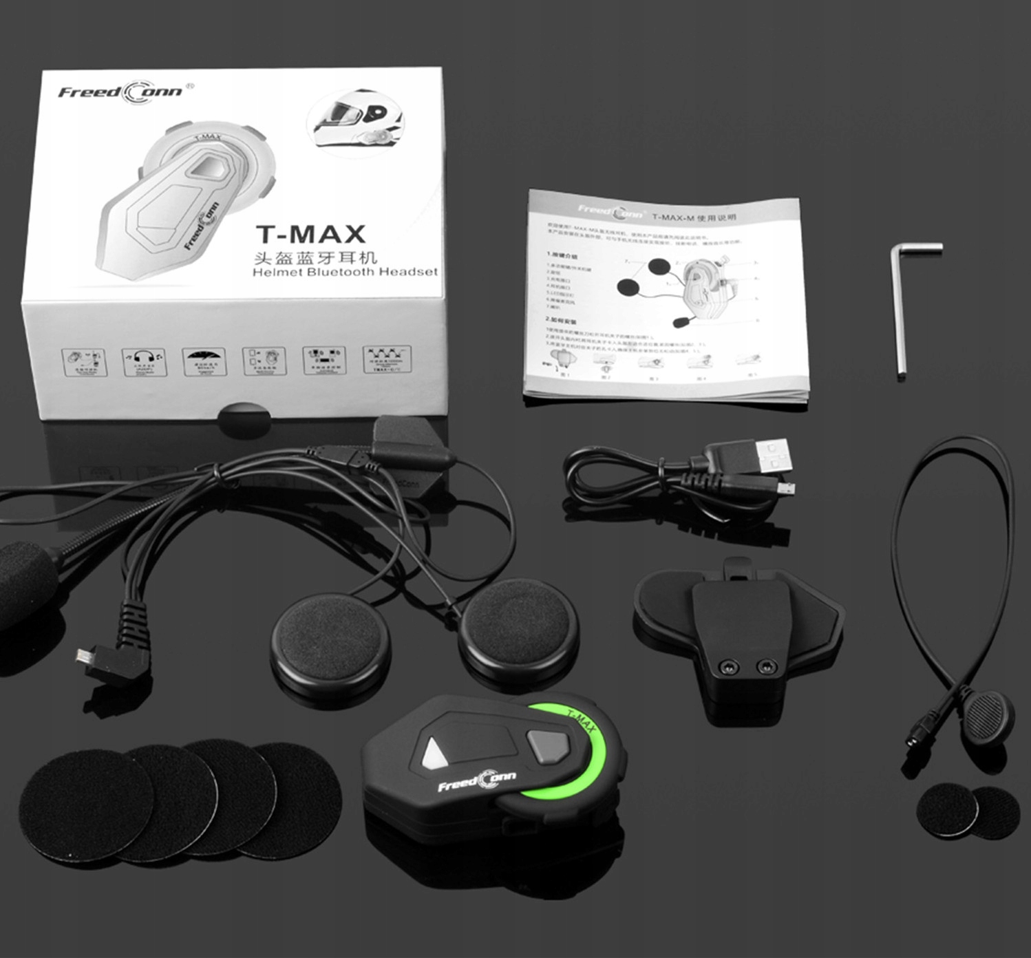 SŁUCHAWKOWY BT5.0 DO KASKU MOTOCYKLOWEGO Freedconn Czas ładowania 2 h