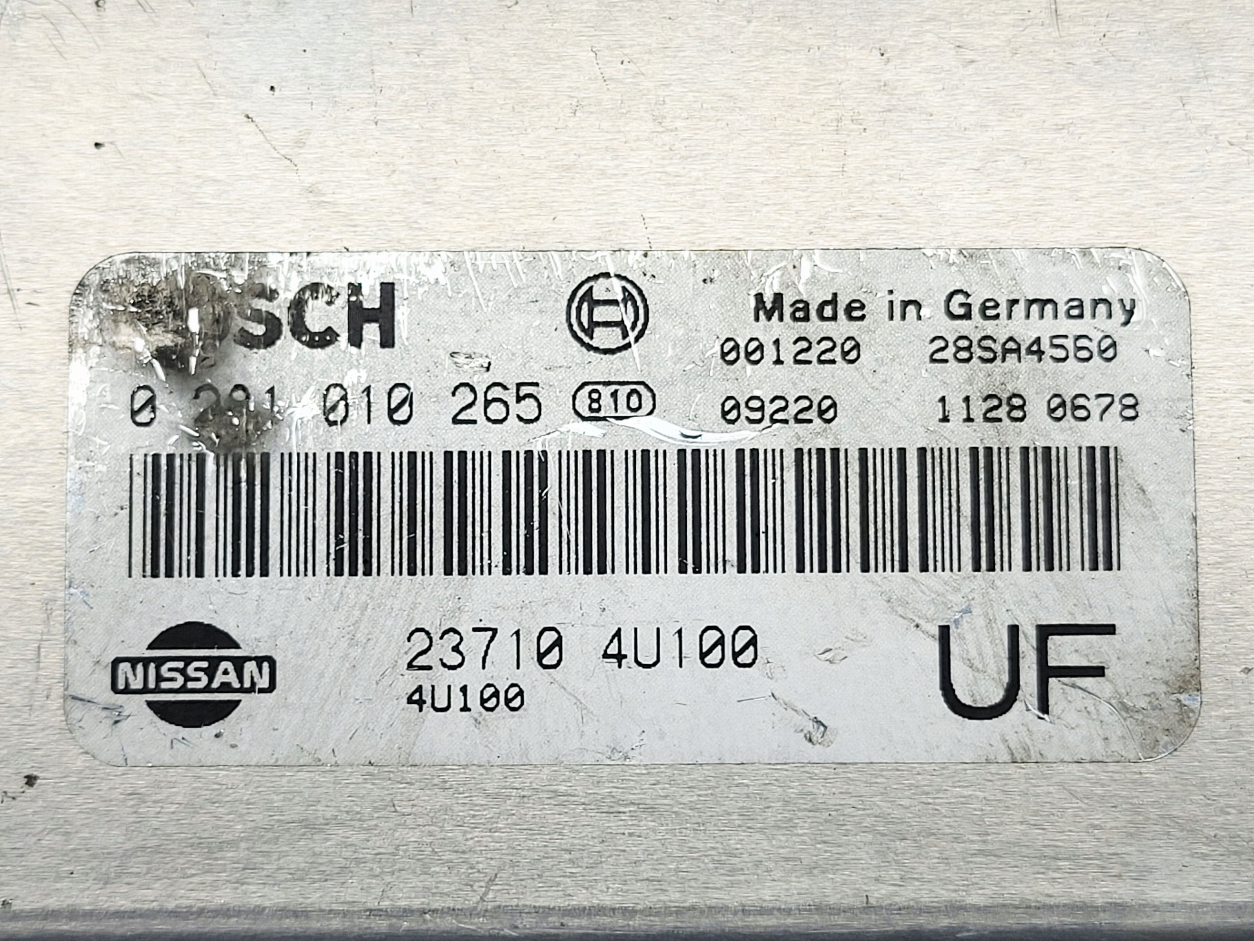 computer control unit of the engine Nissan ALMERA TINO 2.2 0281010265