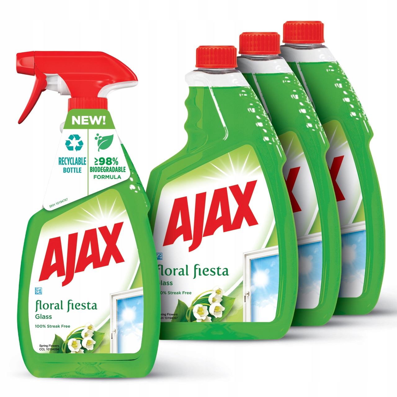 

Ajax płyn do szyb okien spray 500ml+3x750ml zapas