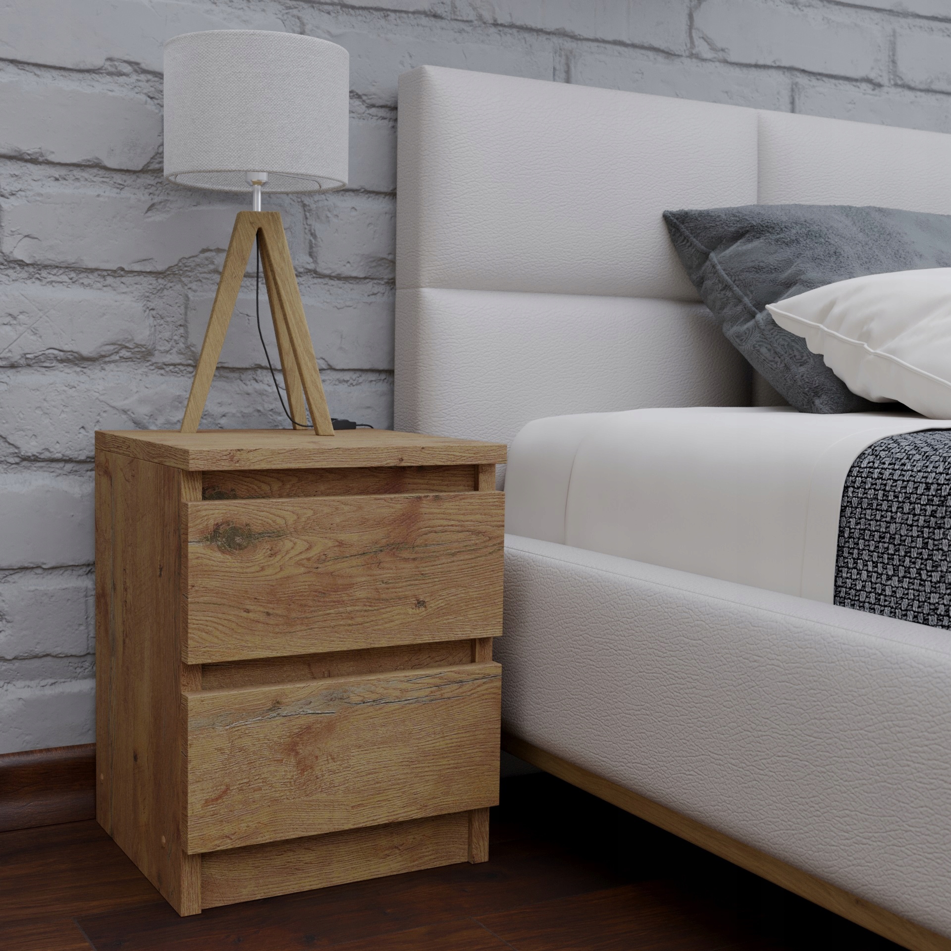 Szafka nocna 2 szuflady DĄB LANCELOT EAN (GTIN) 5904665223604
