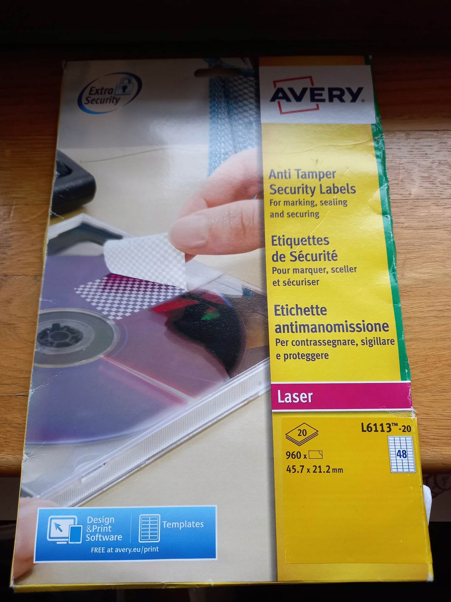 Etykiety do plombowania Avery Liczba sztuk w ofercie 1 szt.