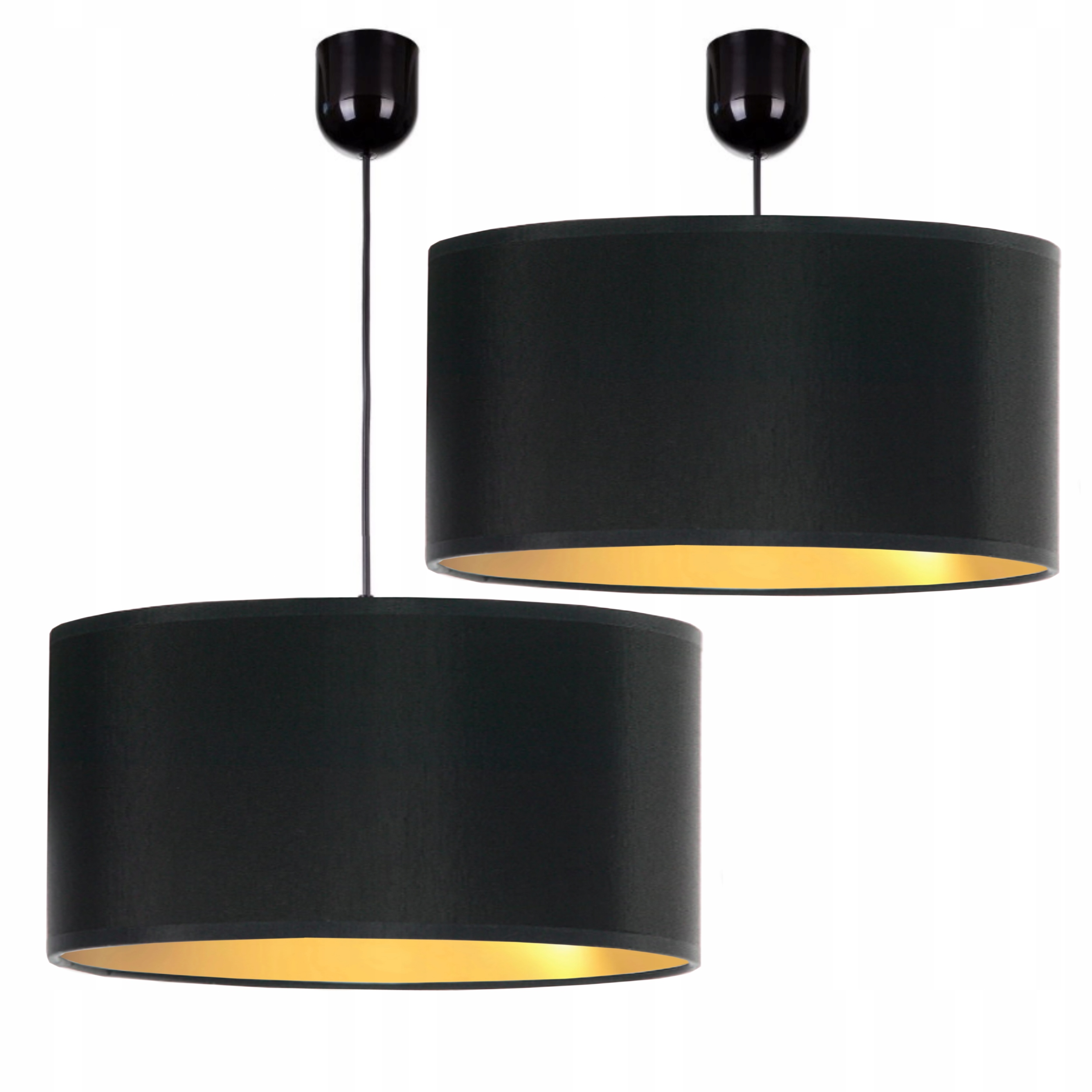 Závěsná Stropní Lampa Stínidlo Válec Převis 40 CM Zlatý Střed Led E27