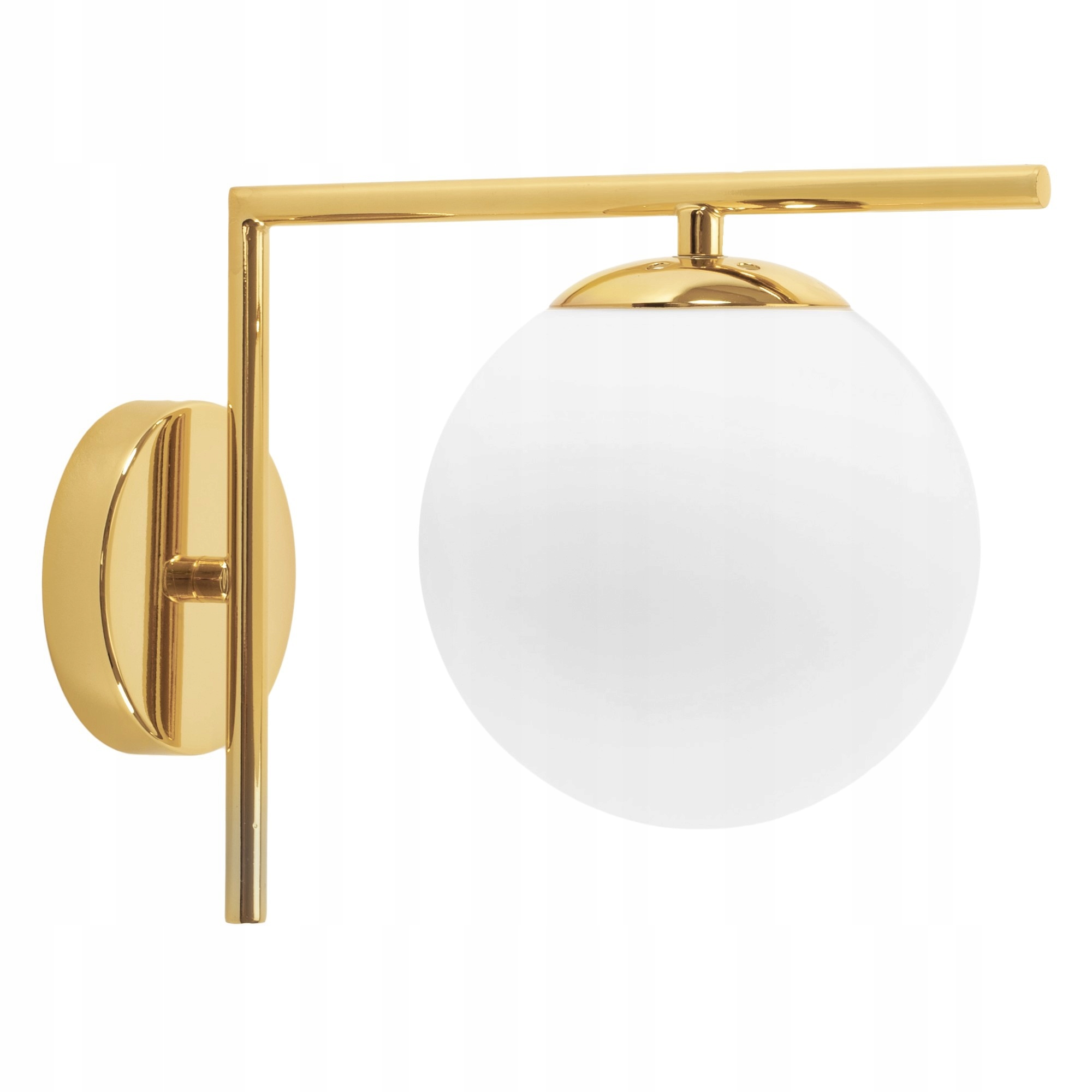 Moderní nástěnná lampa Kovová zlatá nástěnná lampa Zlatá skleněná bílá koule