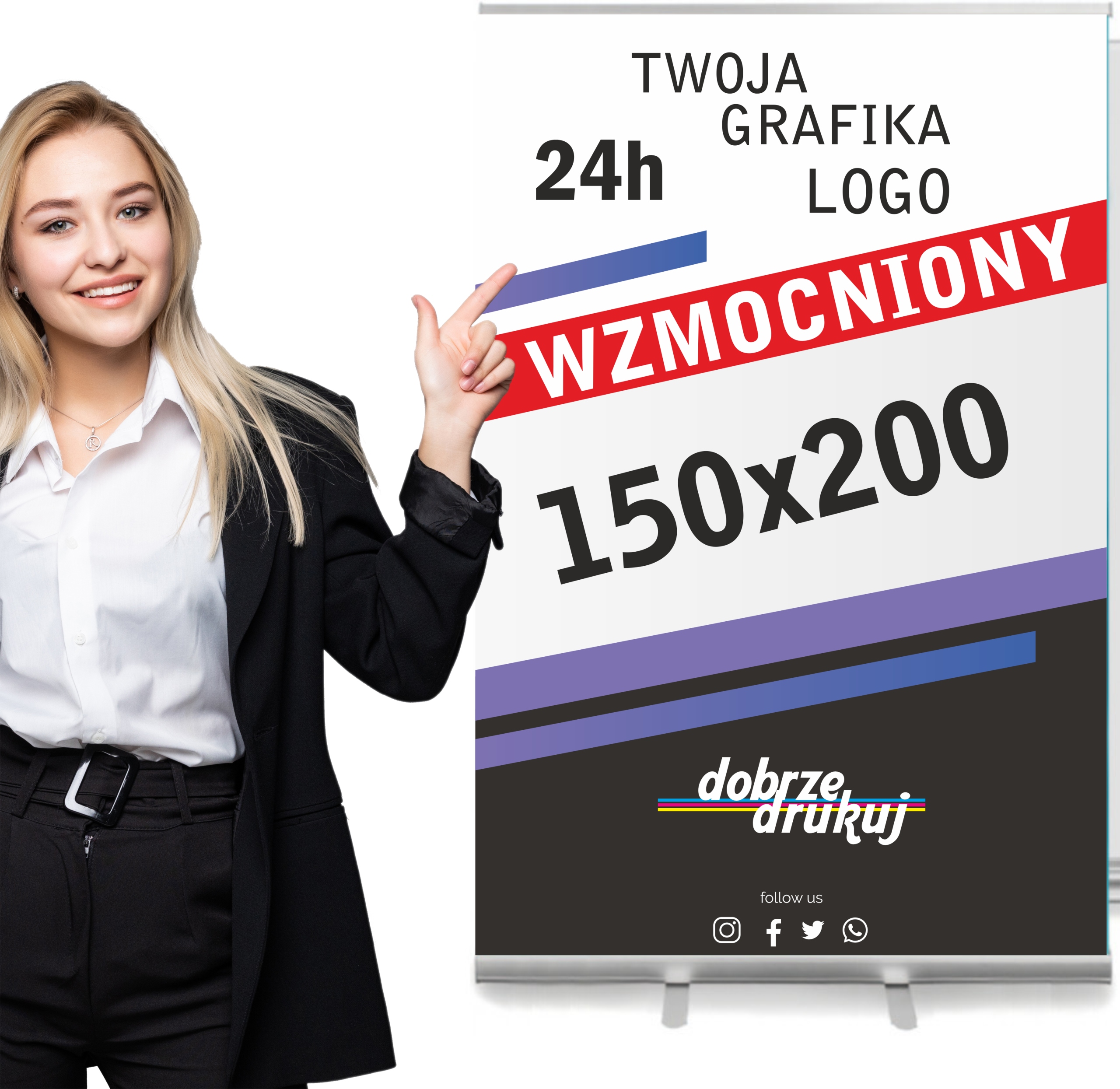 

Roll-up 150x200, Rollup z wydrukiem Blockout