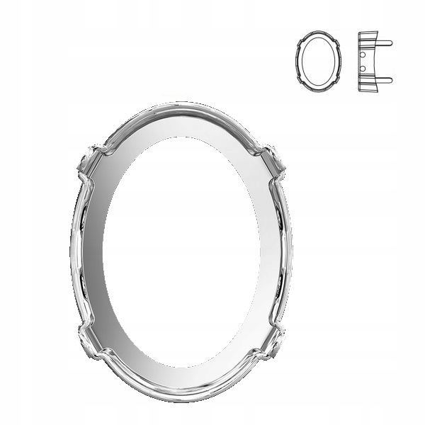 4122/S MM 8 Swarovski Oval Rivoli Rhodium