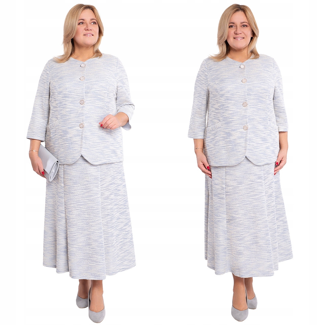 Modrý komplet se stříbrnou nití 48