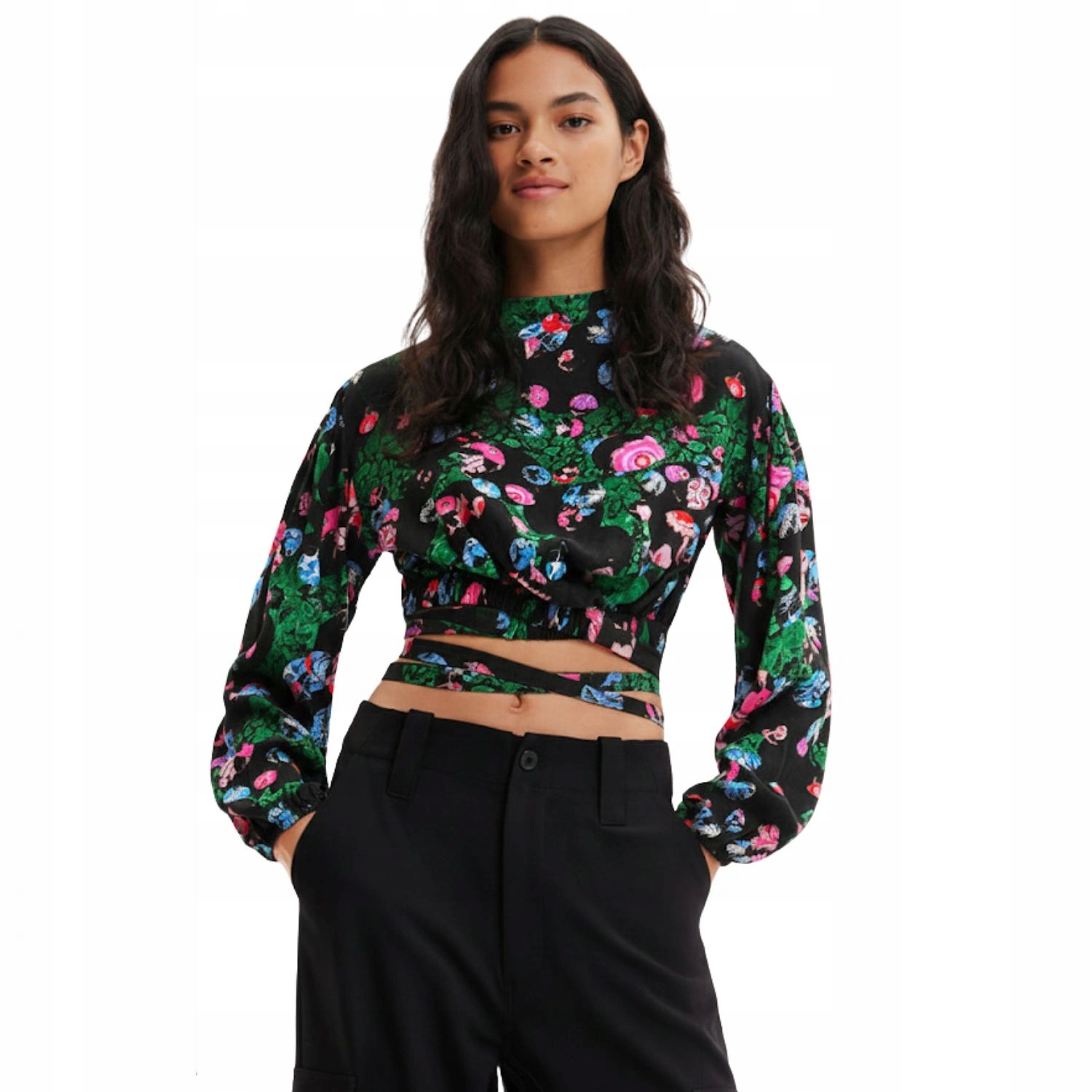 Tričko Desigual by Mr. Christian Lacroix, dámské vzorované tričko vel.