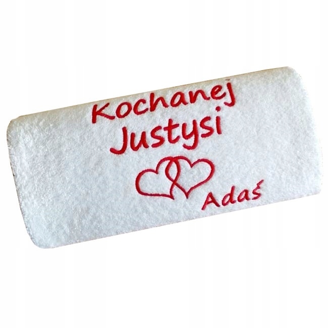 Dárek na Valentýna pro dívku, ženu, Ji, ručník s nápis, výšivka