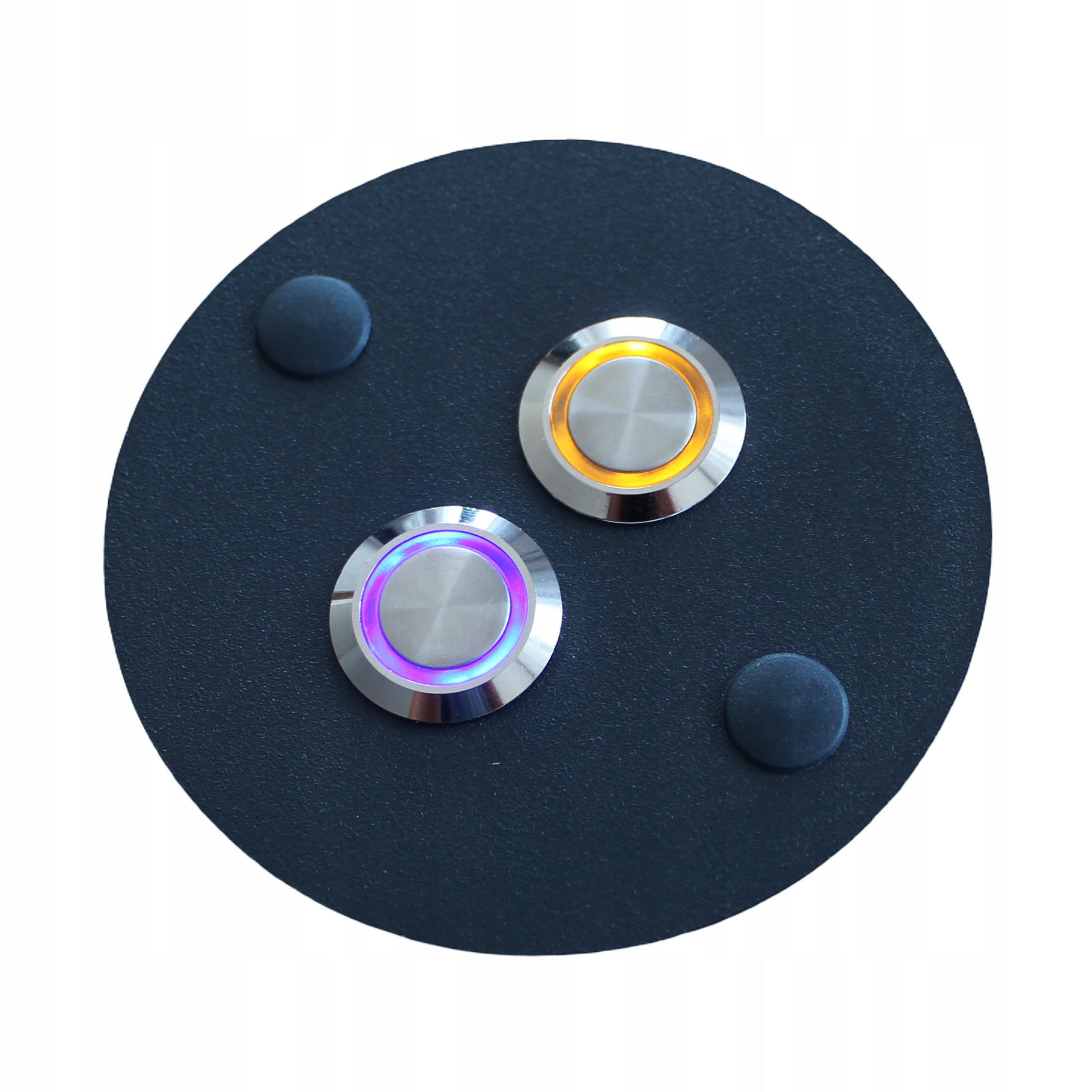 Dvojitý tlačítkový zvonek pro interkom Kovový 9/230V D8,5 kulatý antracit