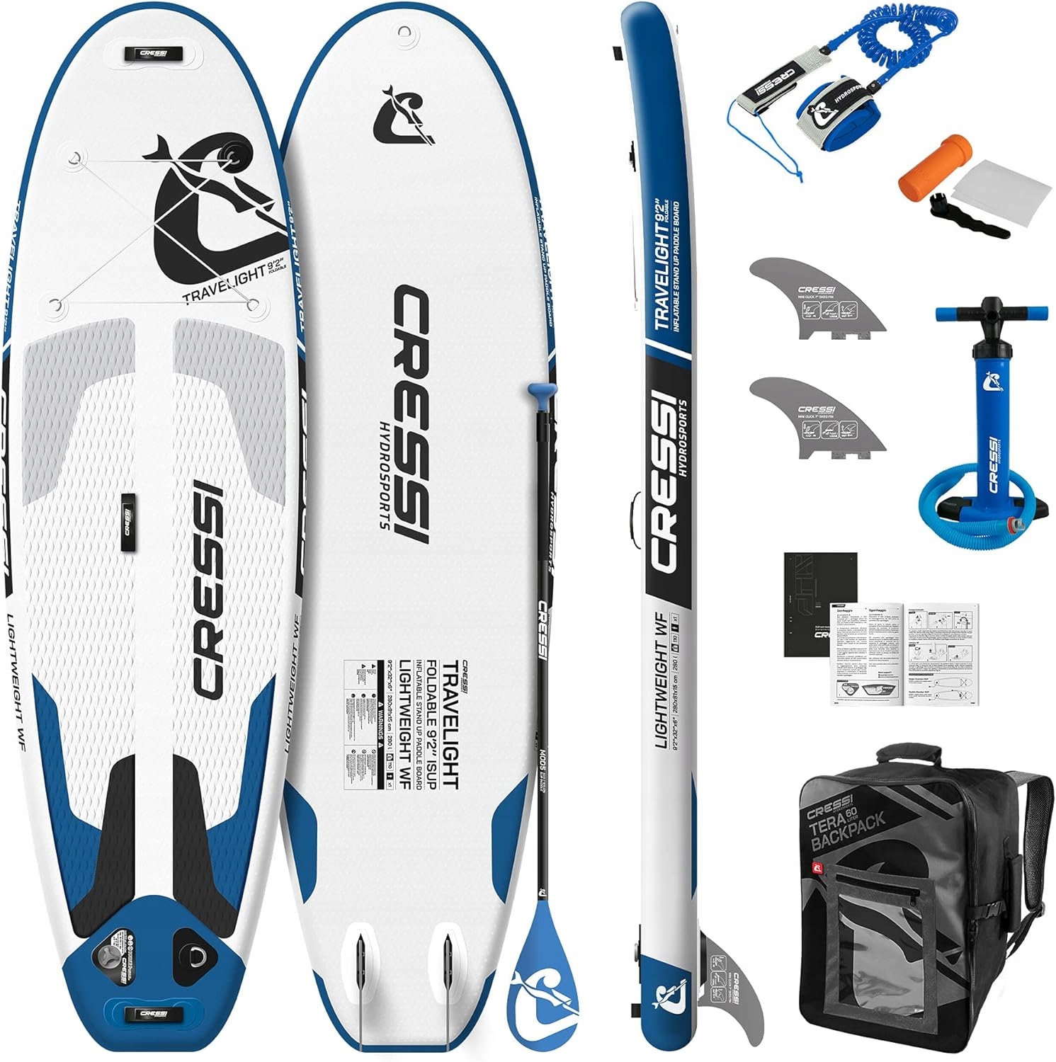 NADMUCHIWANA DESKA SUP CRESSI TRAVELIGHT 280 x 81 x 15 CM USZKODZONA !!!