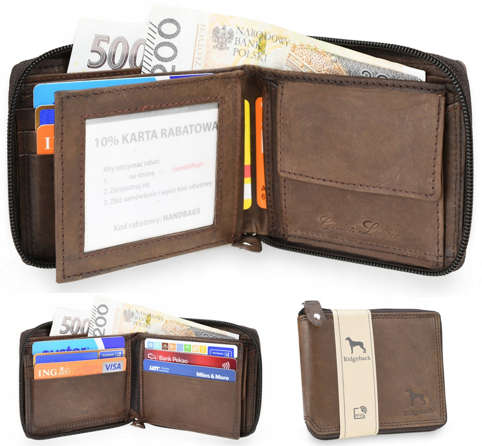 

Portfel Męski Skórzany Skóra Naturalna Rfid NC38